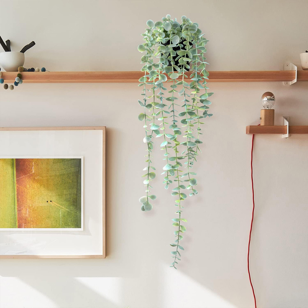Sztuczna bluszcz, wisząca euka – Desk Setup Plants recenzja i cena