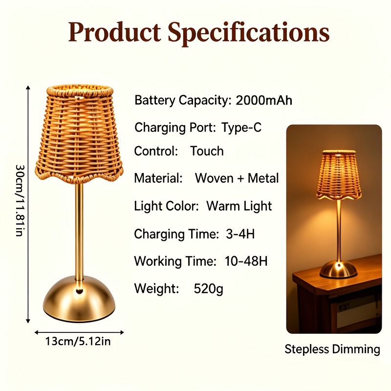 Bohemiczna tkana lampa stołowa – Desk Setup Light recenzja i cena