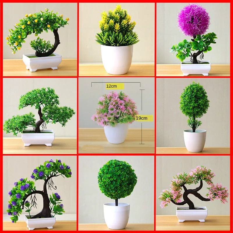 Sztuczne małe drzewka, rośliny – Desk Setup Plants recenzja i cena