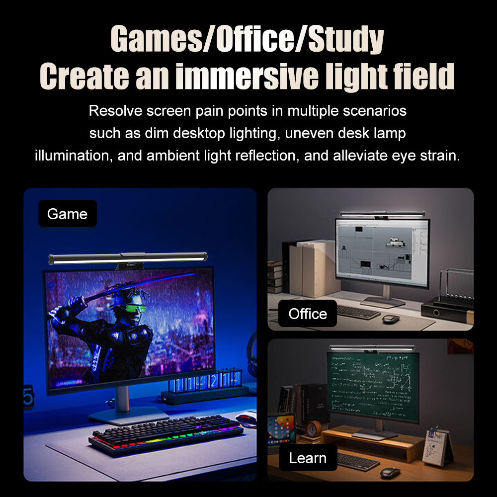 Lampa LED do monitora, listwa  – Desk Setup Bedroom recenzja i cena